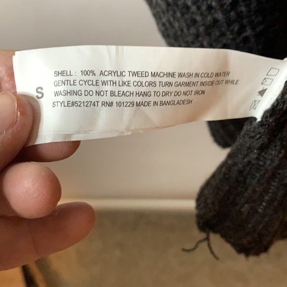 NWT Ashley by 26 International Gray Tweed Chunky Knit Long Womens Cardigan Small - Picture 13 of 13